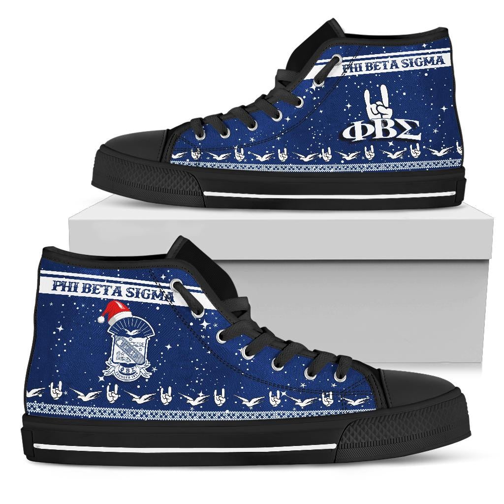 Wonder Print Footwear – Phi Beta Sigma Christmas High Top Shoe Lt10