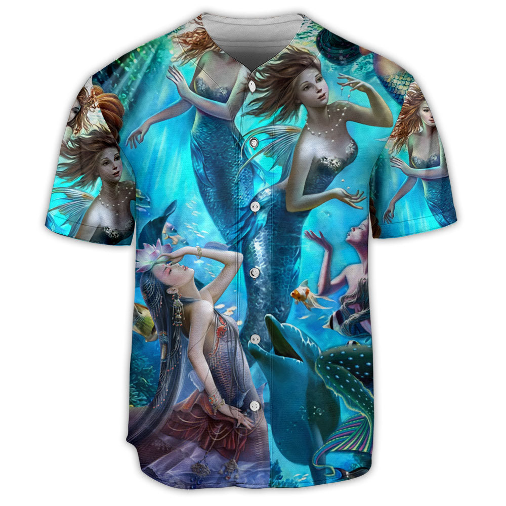 Dolphin With Mermaid Undersea Art – Baseball Jersey