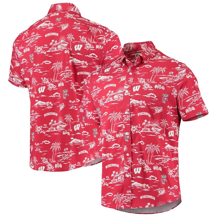 Wisconsin Badgers Red Classic Hawaii Shirt Ha105899