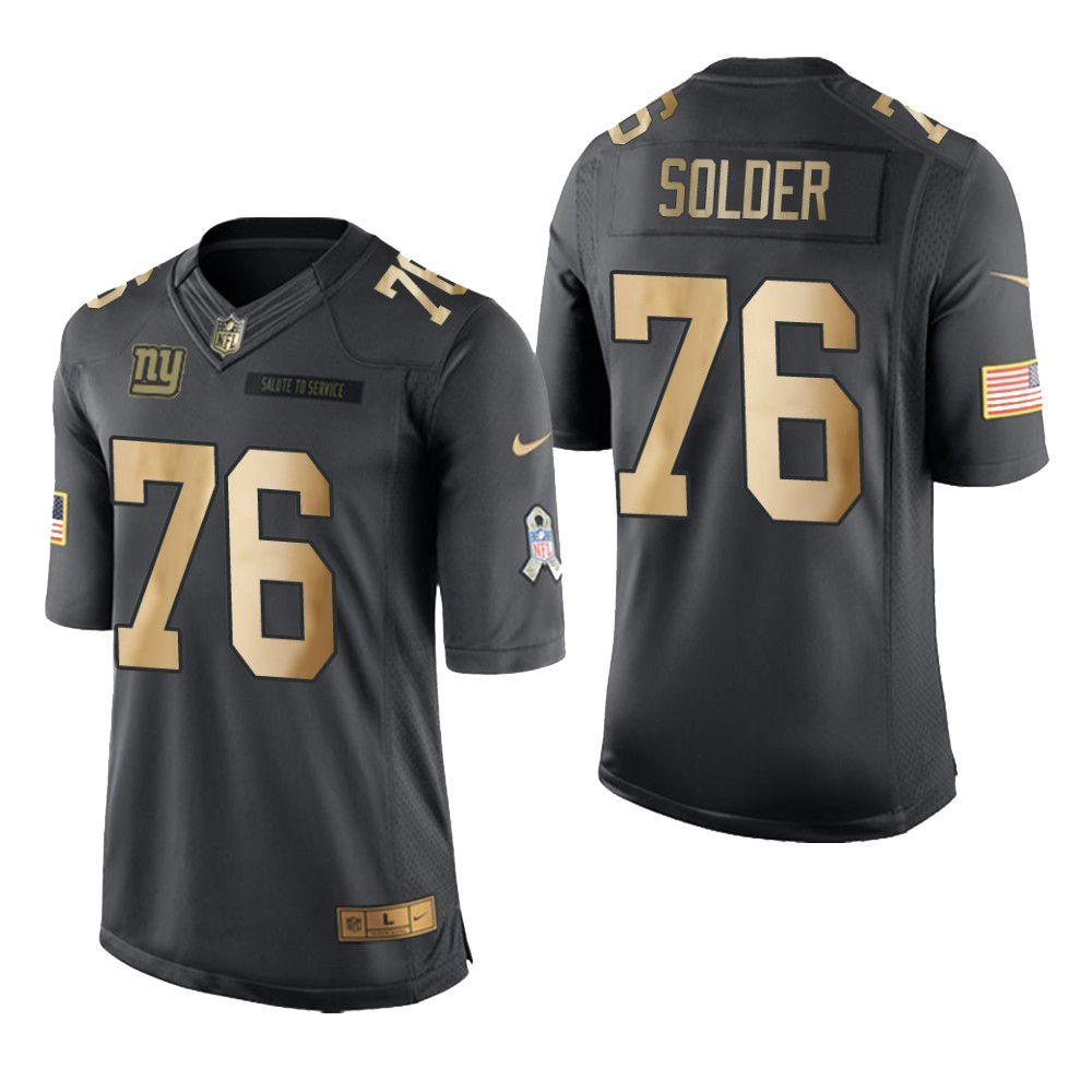 New York Giants Nate Solder Salute To Service Anthracite Mens Jersey