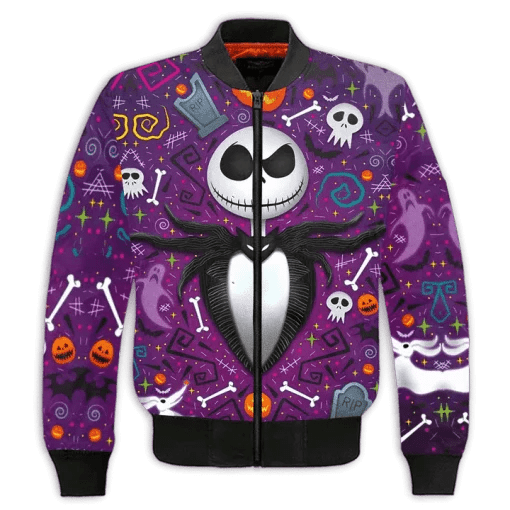 Waybackapparel Jack Skellington Halloween Purple 3D All Over Print