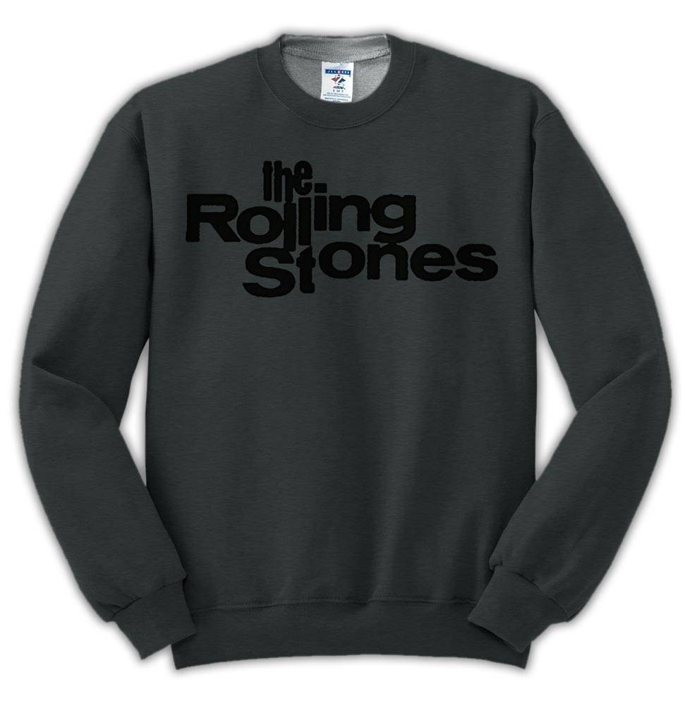 The Rolling Stones Merch Black On Black Vintage Logo Tshirt Sweatshirt Hoodie – Dark Heather