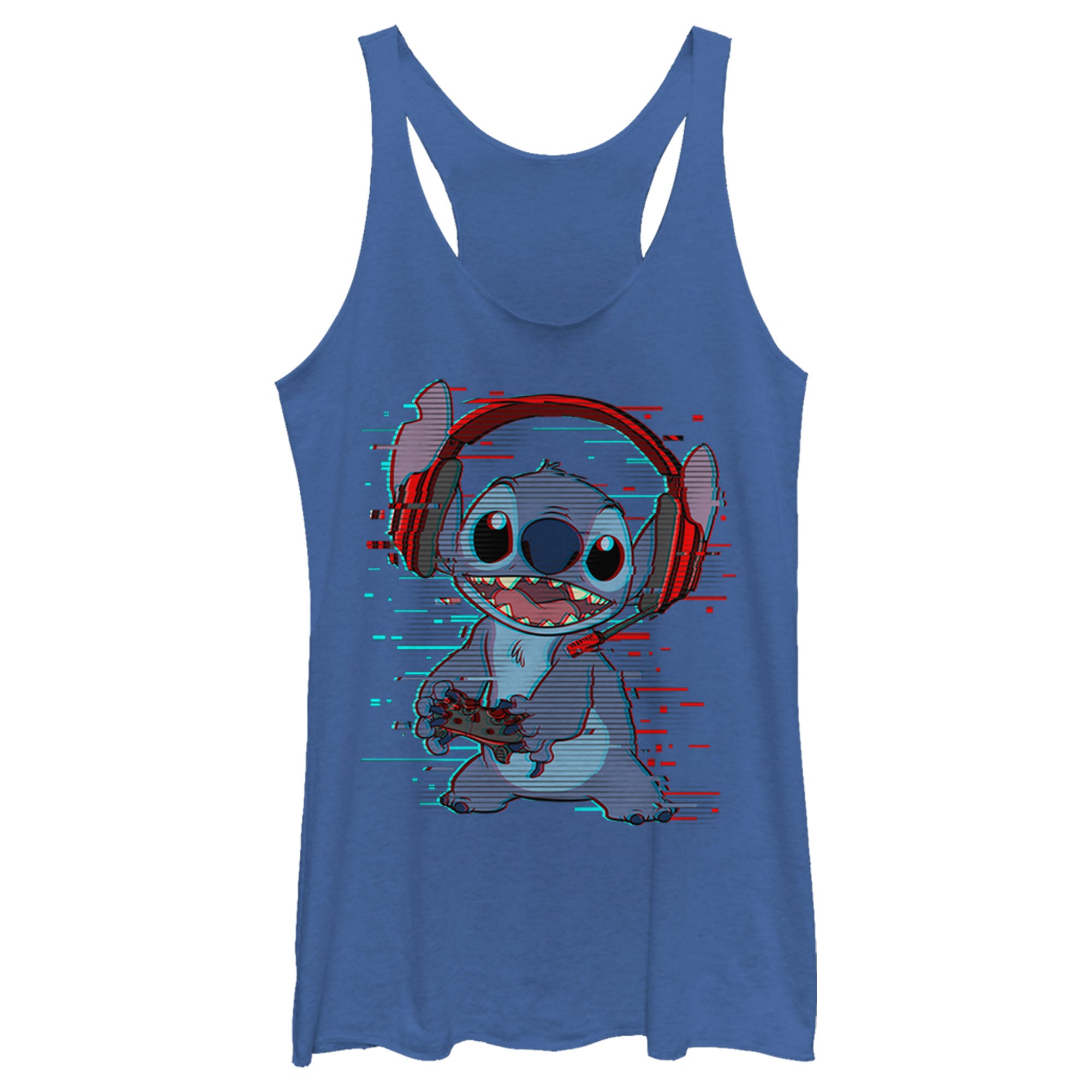 Women’S Lilo & Stitch Red And Blue Gamer Racerback Tank Top