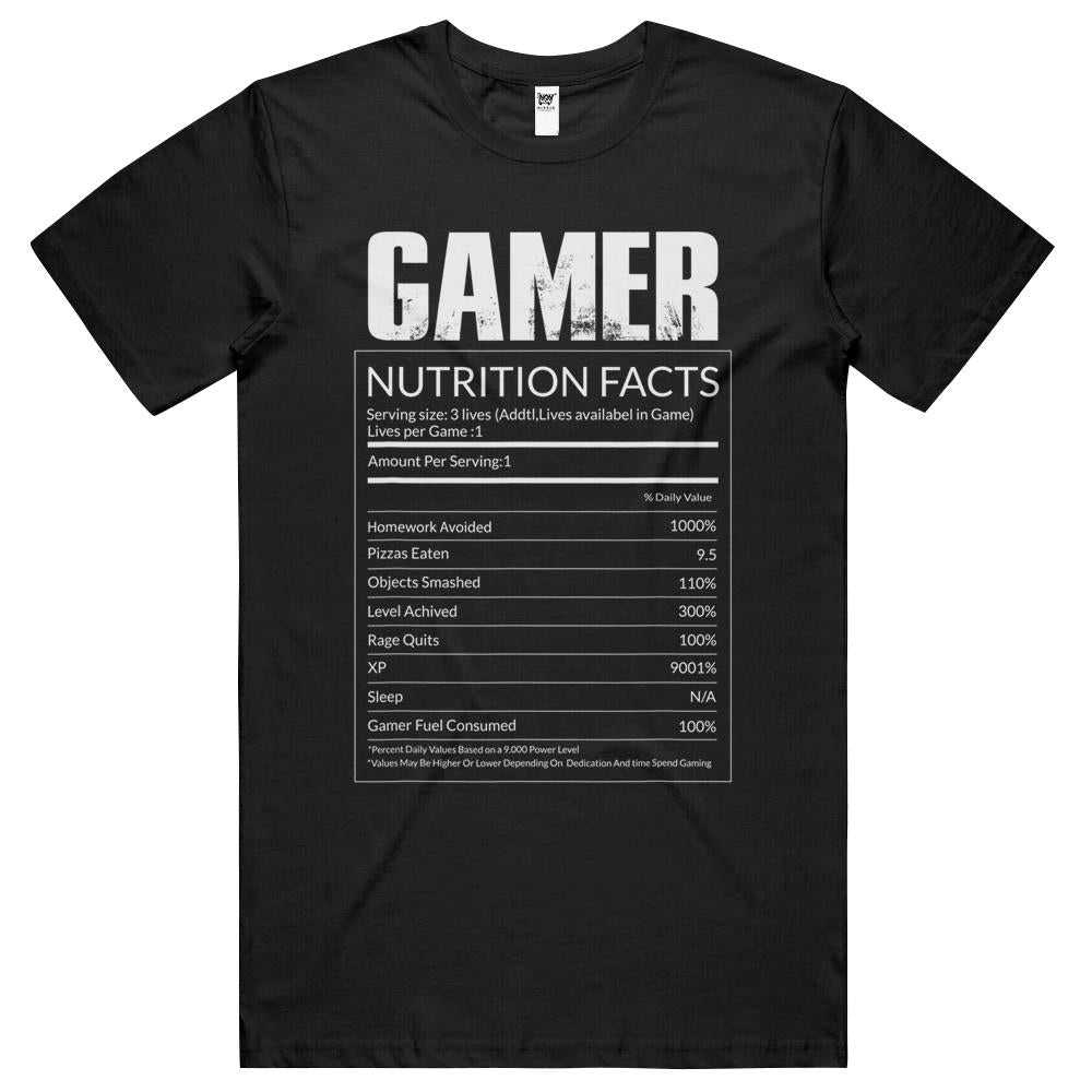 Nutritional Facts Shirt, Gamer Nutrition Facts Shirt, Gamer Nutritional Facts Cool And Funny Video Game T Shirts