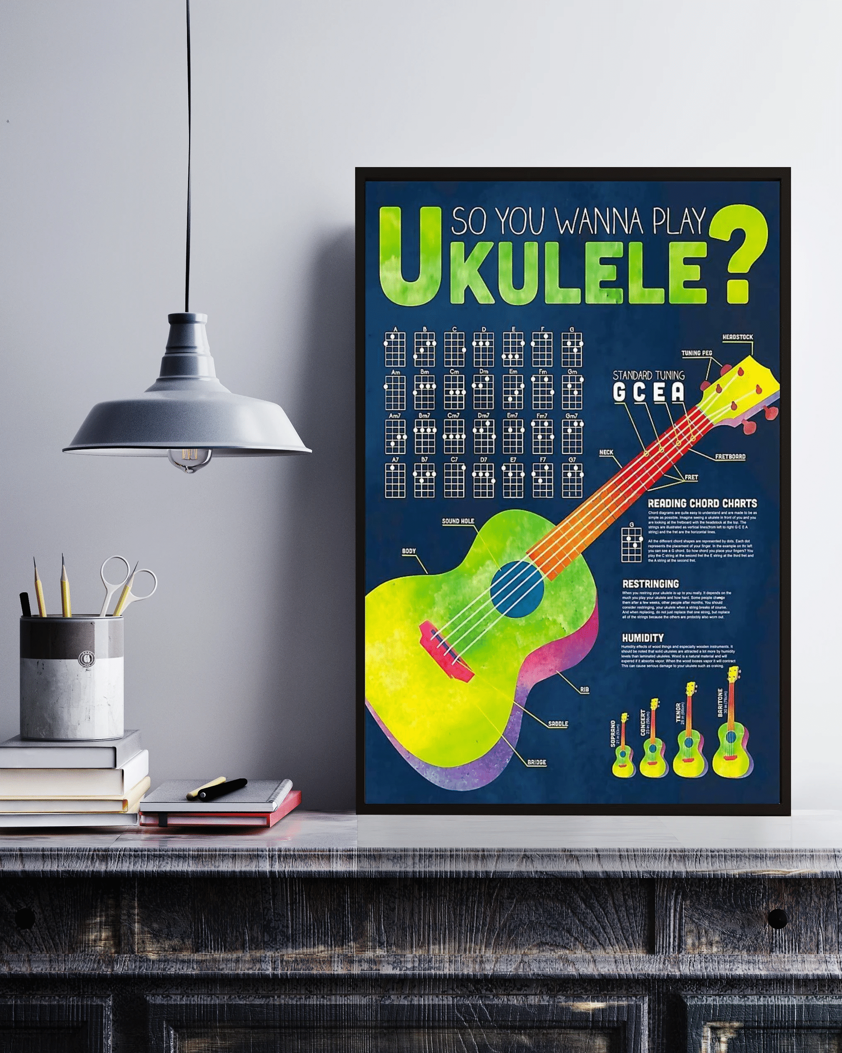 You Wanna Play Ukulele Knowledge D Canvas Poster Wall Art Decor