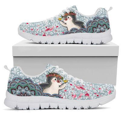 Penguins Flower Petal Sneakers, Sneaker Personalized Shoes Custom Name, Text For Women, Men