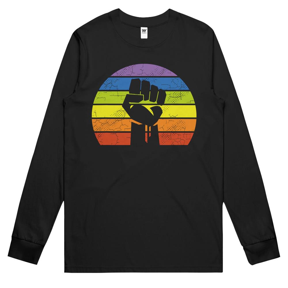 Lgbt Pride Flag Fist Retro Blm Vintage Black Lives Matter Long Sleeve T Shirts