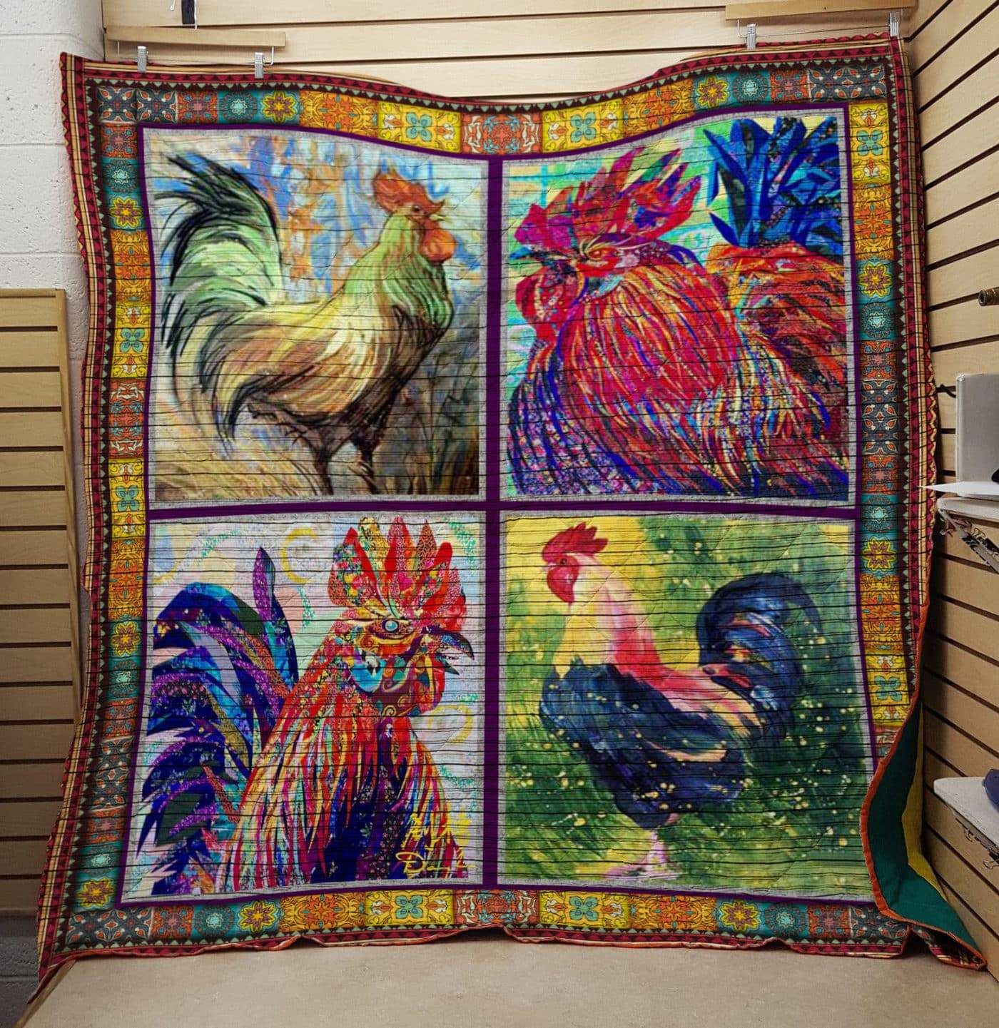 Chicken 8 3D Quilt Blanket HGM15