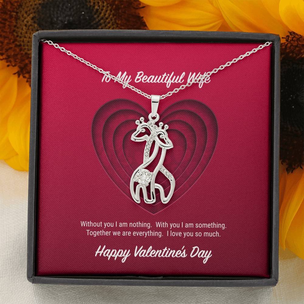 To My Beautiful Wife Valentine’S Day Giraffe Necklace