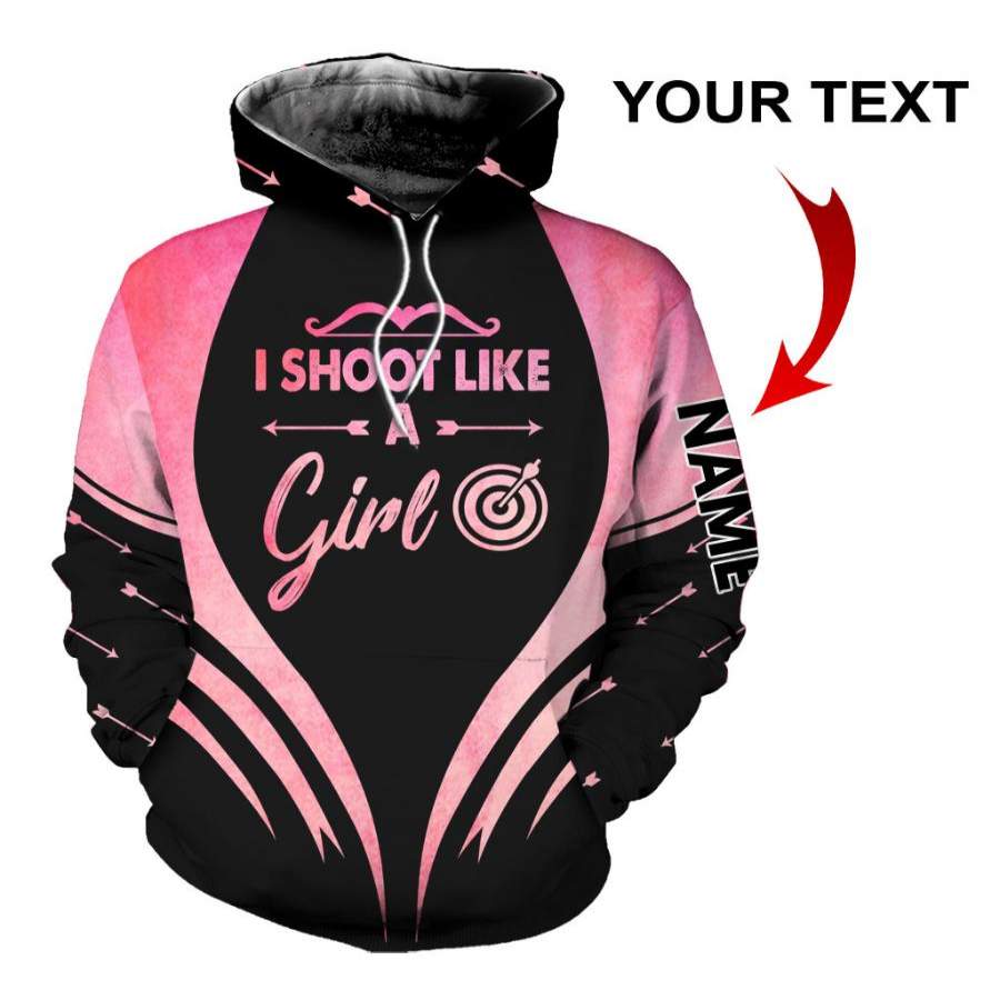 I Shoot Like A Girl Personalized Unisex Hoodie