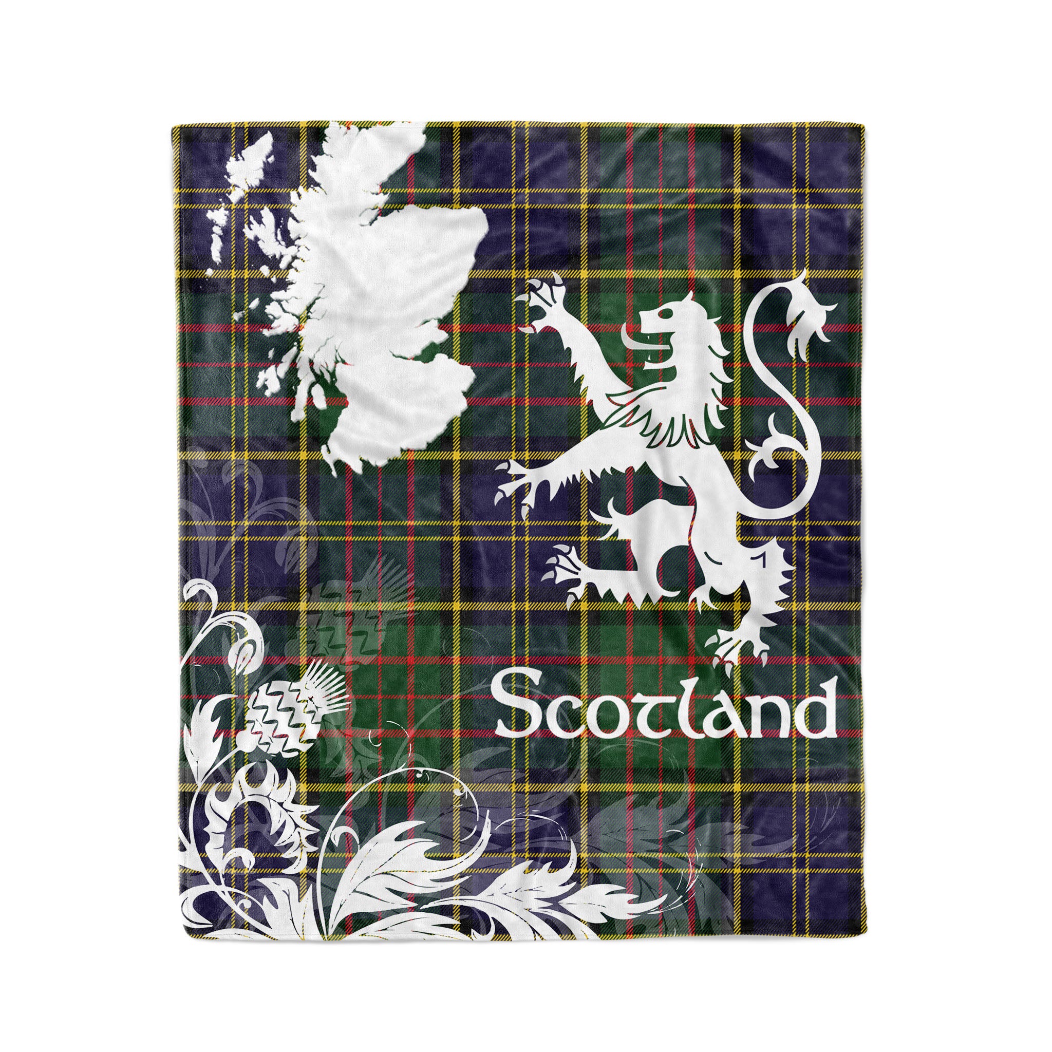 Tartan Plaid Fleece Blanket Tartan Blanket Thistle And Lion Scottish Clan Macmillan Hunting Modern Plaid Blanket