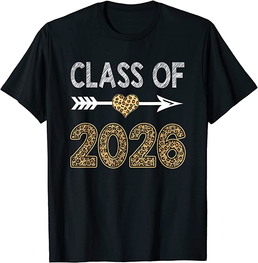 Class Of 2026 Grow With Me Kindergarten Kid Boy Girl Leopard T-Shirt