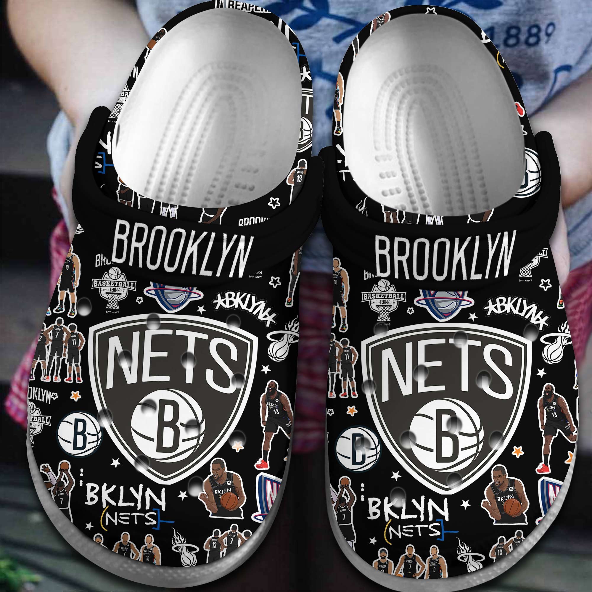 Brooklyn Nets NBA Basketball Sport Crocs Crocband Clogs Shoes Comfortable For Men Women and Kids 2