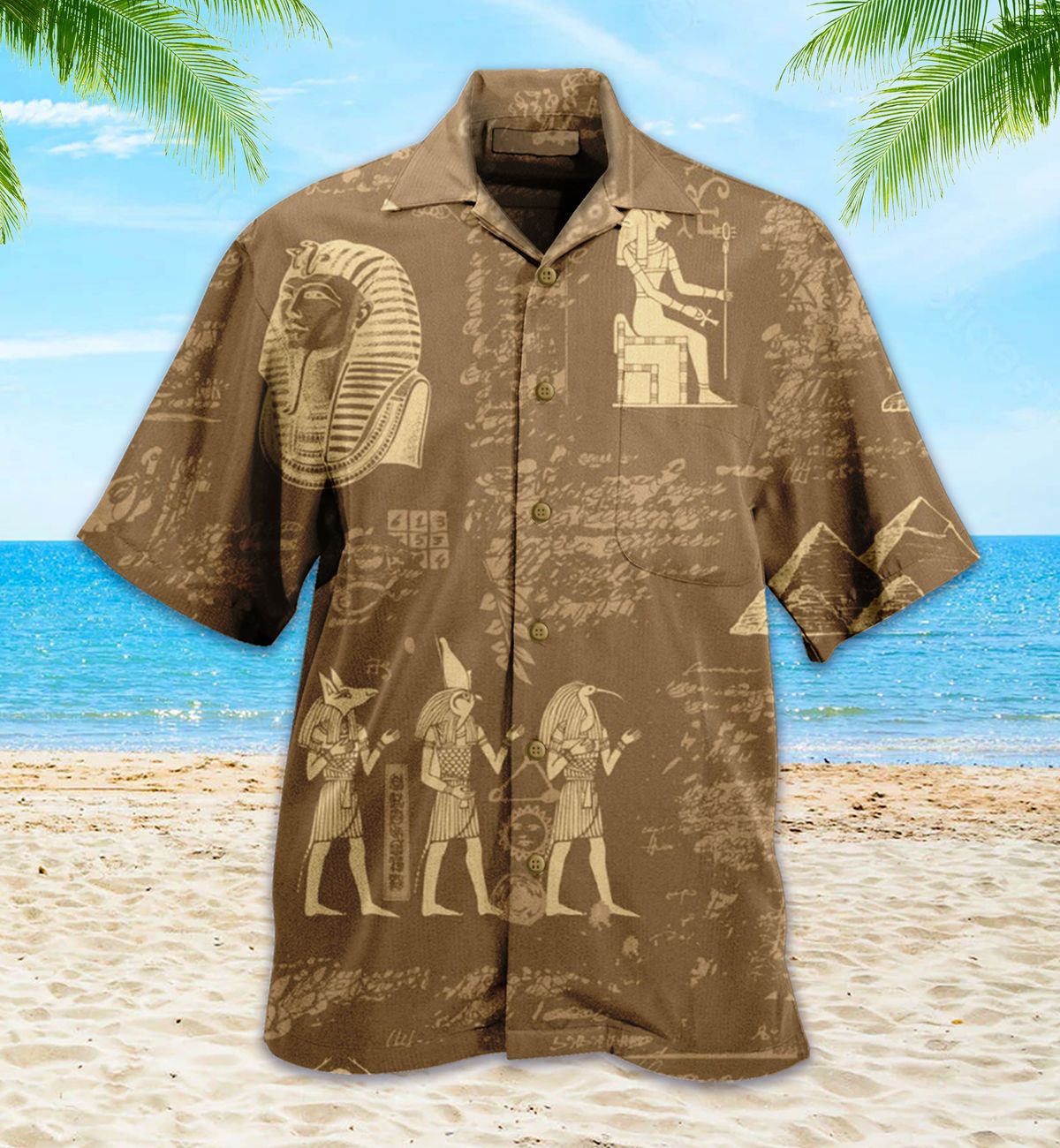 Ancient Egypt Brown Hawaii Shirt Ha109998