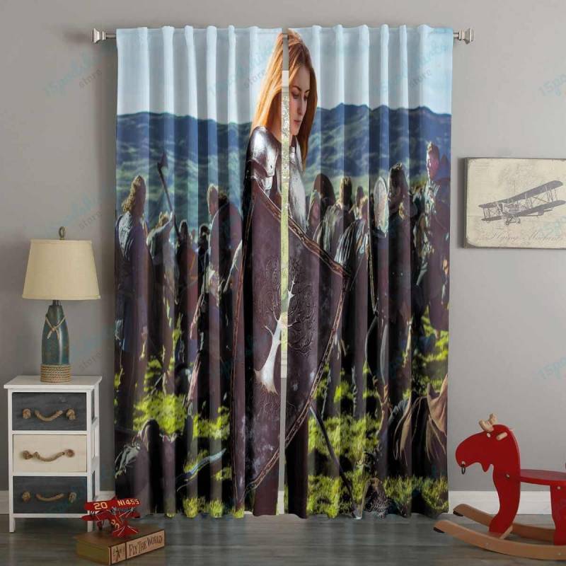 3D Printed Warrior Girl Style Custom Living Room Curtains