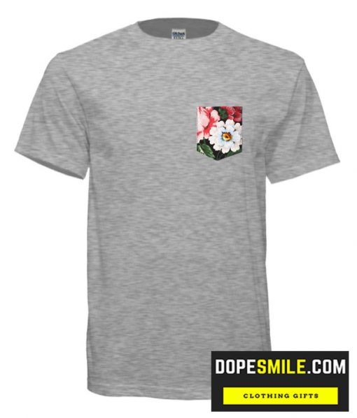 Floral Pocket Pattern Grey cool T-Shirt