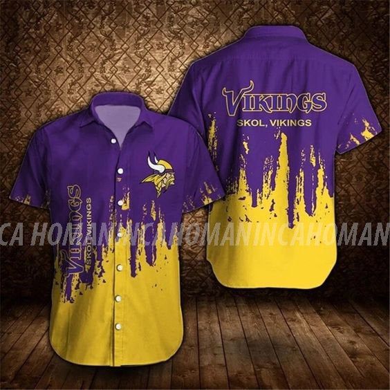 Minnesota Vikings Nfl Hawaiian Summer Shirt, Minnesota Vikings Summer Shirt, Minnesota Vikings Nfl Fan Hawaiian Shirt Short