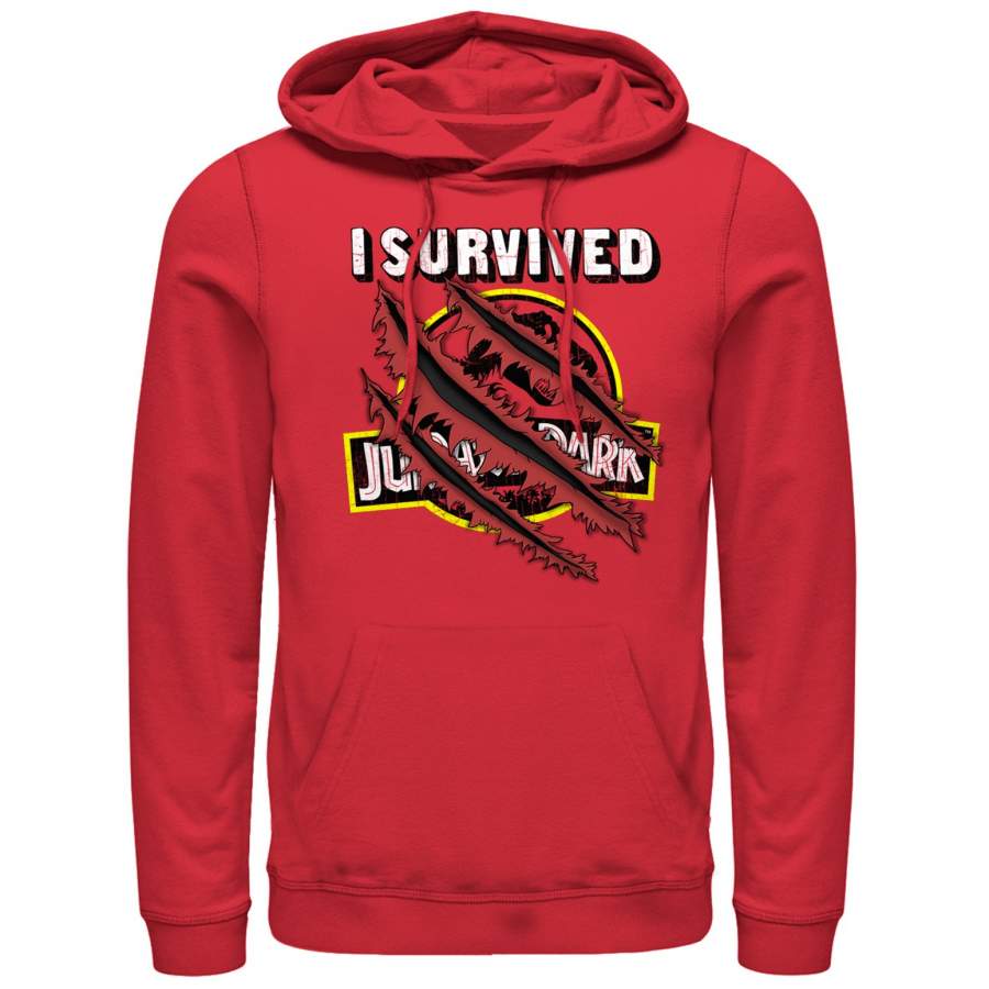 Jurassic Park Men’s I Survived Scratch Lightweight Hoodie