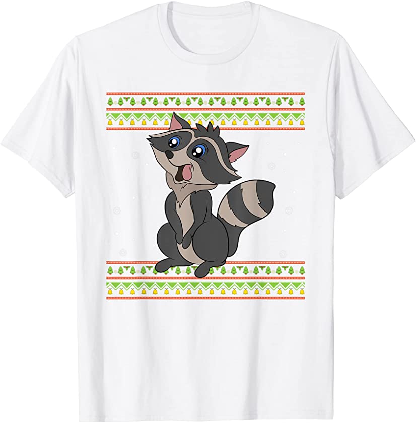 Trash Panda Ugly Christmas Animal Merry Xmas Cute Racoon T-Shirt