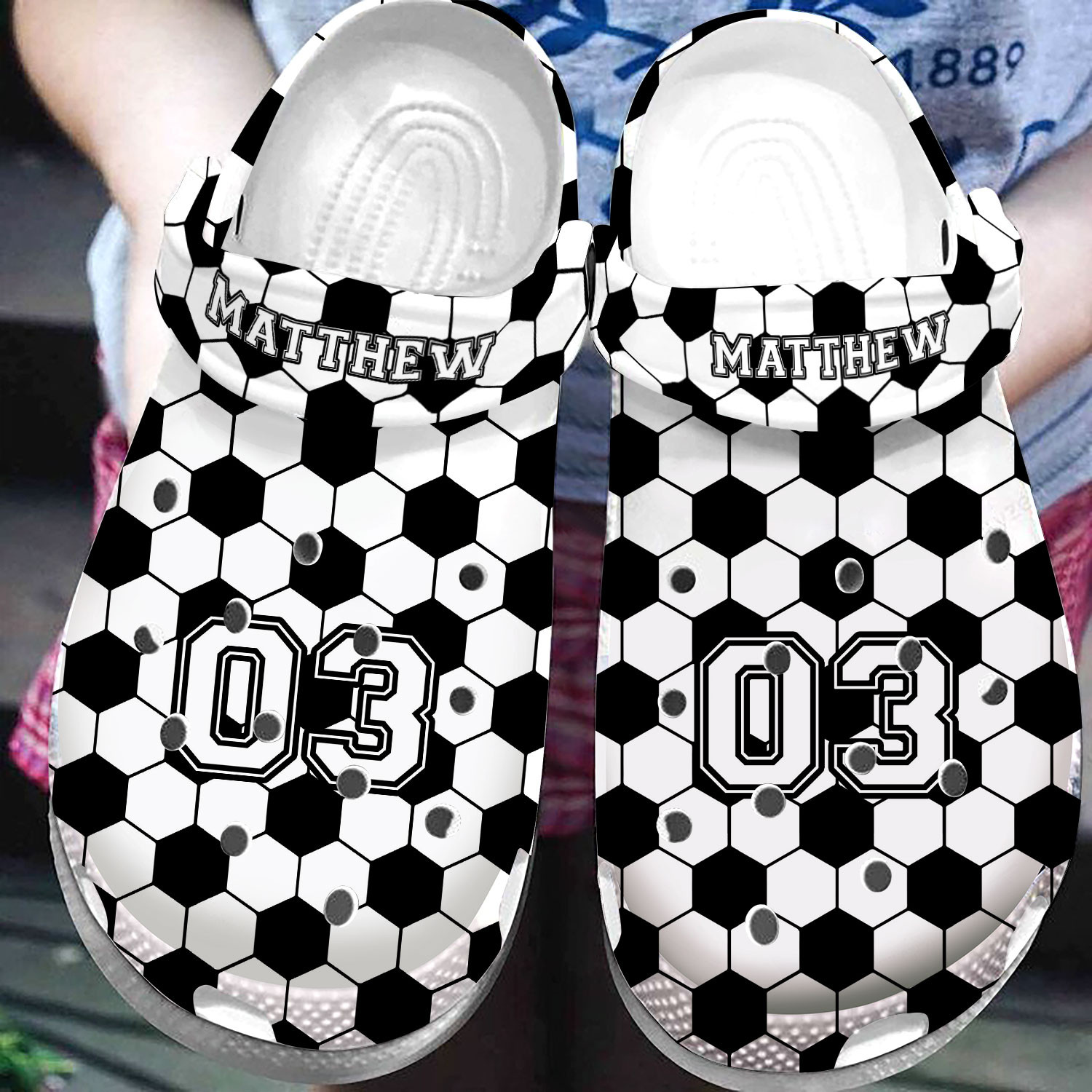 Custom Name & Number Soccer Lover Sport Clog Shoes #Dh