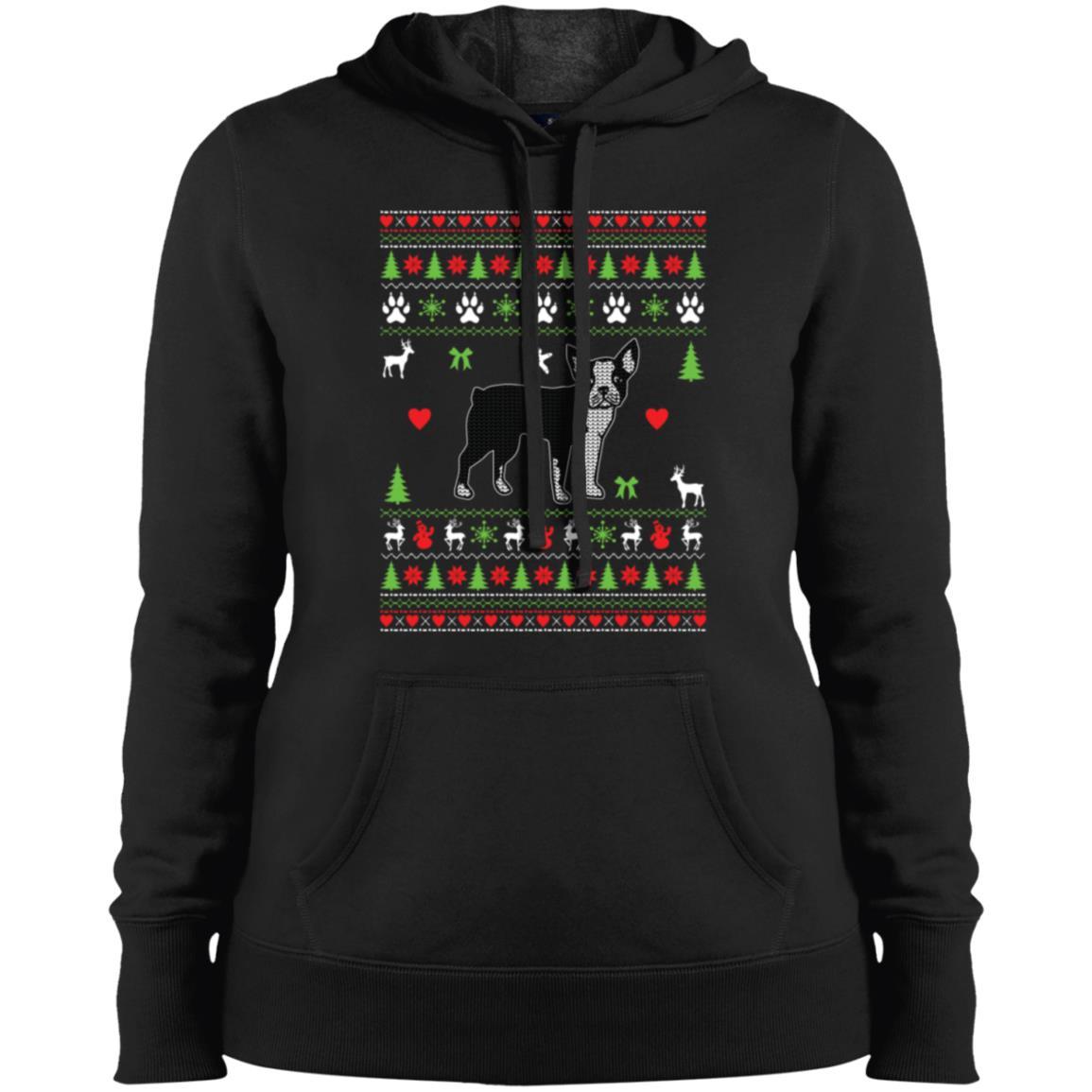 Boston Terrier Ugly Christmas Sweater Women T-Shirt