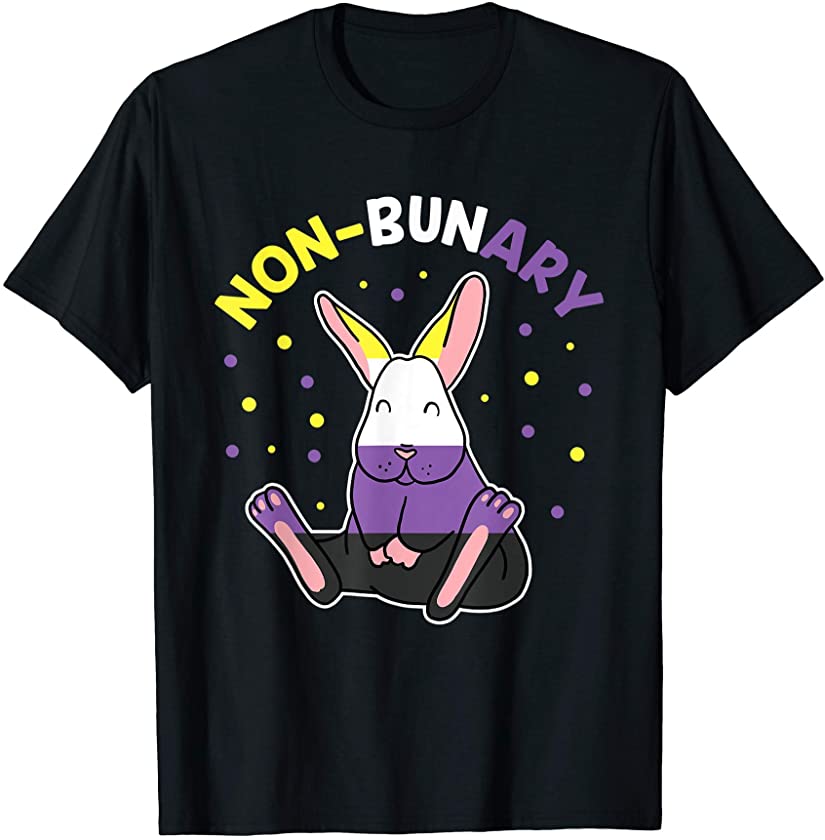 Non-Bunary Non Binary Genderqueer Pride Flag Bunny T-Shirt