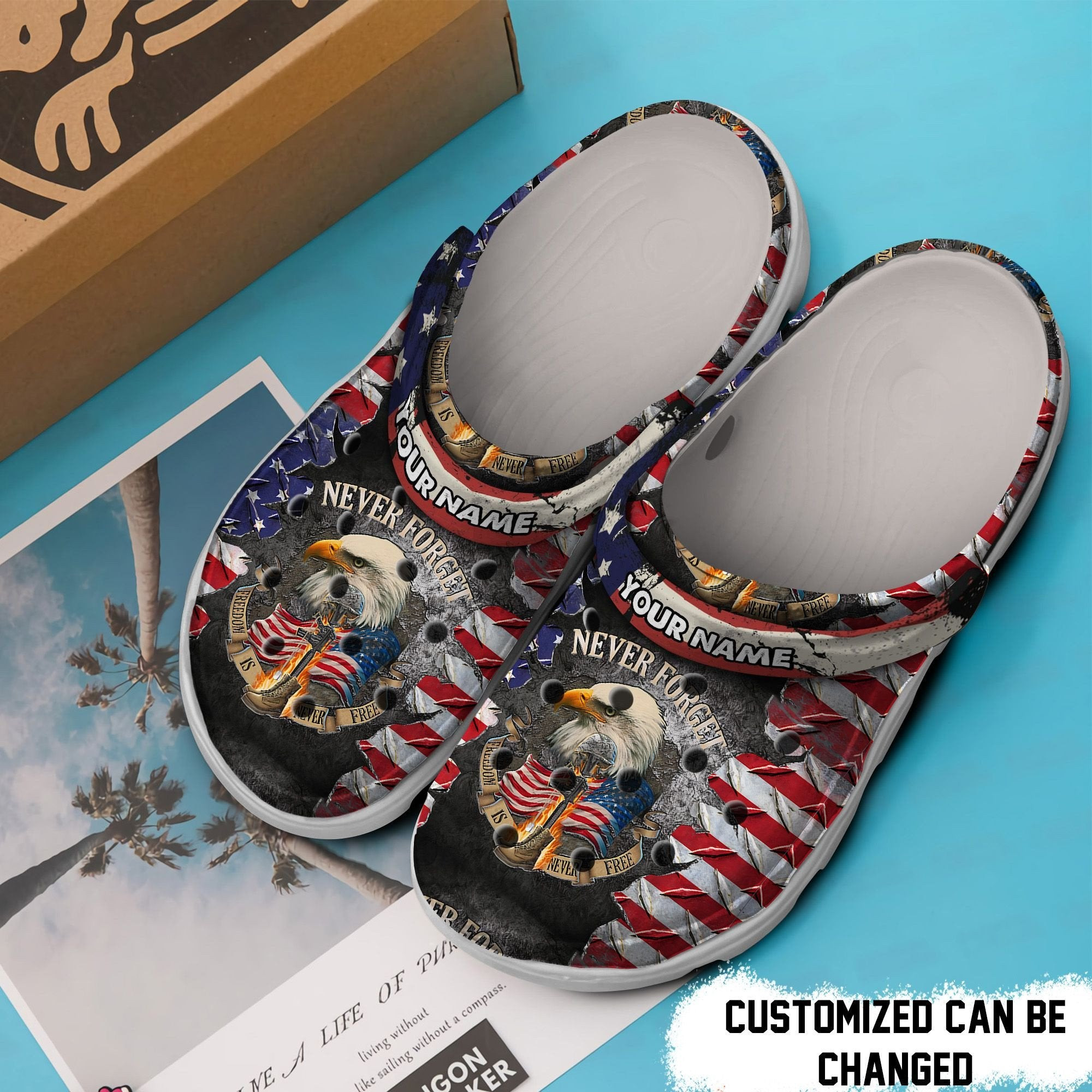 Father Day 2022 Military Eagle Crocs Shoes For Men – Army Veteran Usa ...