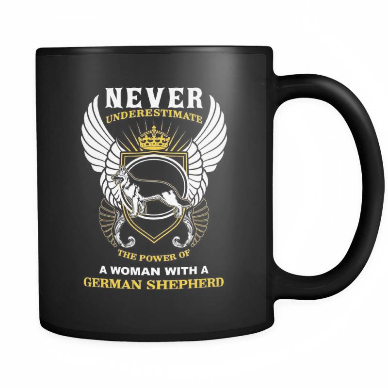 A Woman With A German Shepherd - Luxury Mug