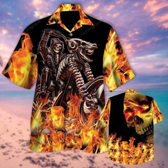 Biker Skull Aloha Hawaii Shirt Colorful Short Sleeve Summer Beach Casual For Men And Women Ha87828