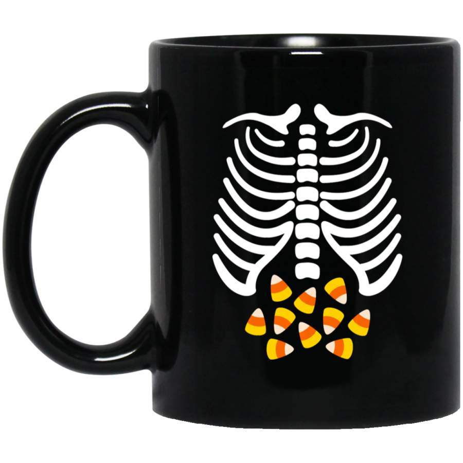 Candy Corn Skeleton Rib Cage Halloween Costume Coffee Mug