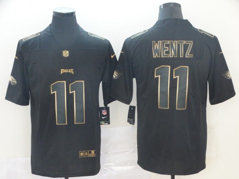 Carson Wentz #11 Philadelphia Eagles NFL Explosion Legendary Gold Black Jersey