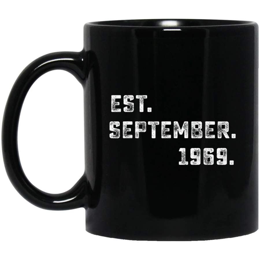 Vintage Est September 1969 Birthday Gift For 50 Yrs Old H1 Coffee Mug