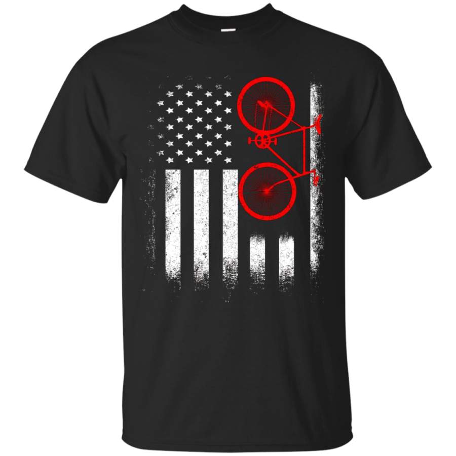 Vintage Cycling American Flag T-shirt Bicycle Lovers Gift