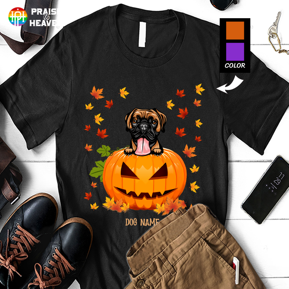 Peeking Dog Halloween Fall Season Personalized Dog Shirt Sweatshirt Hoodie Ap326