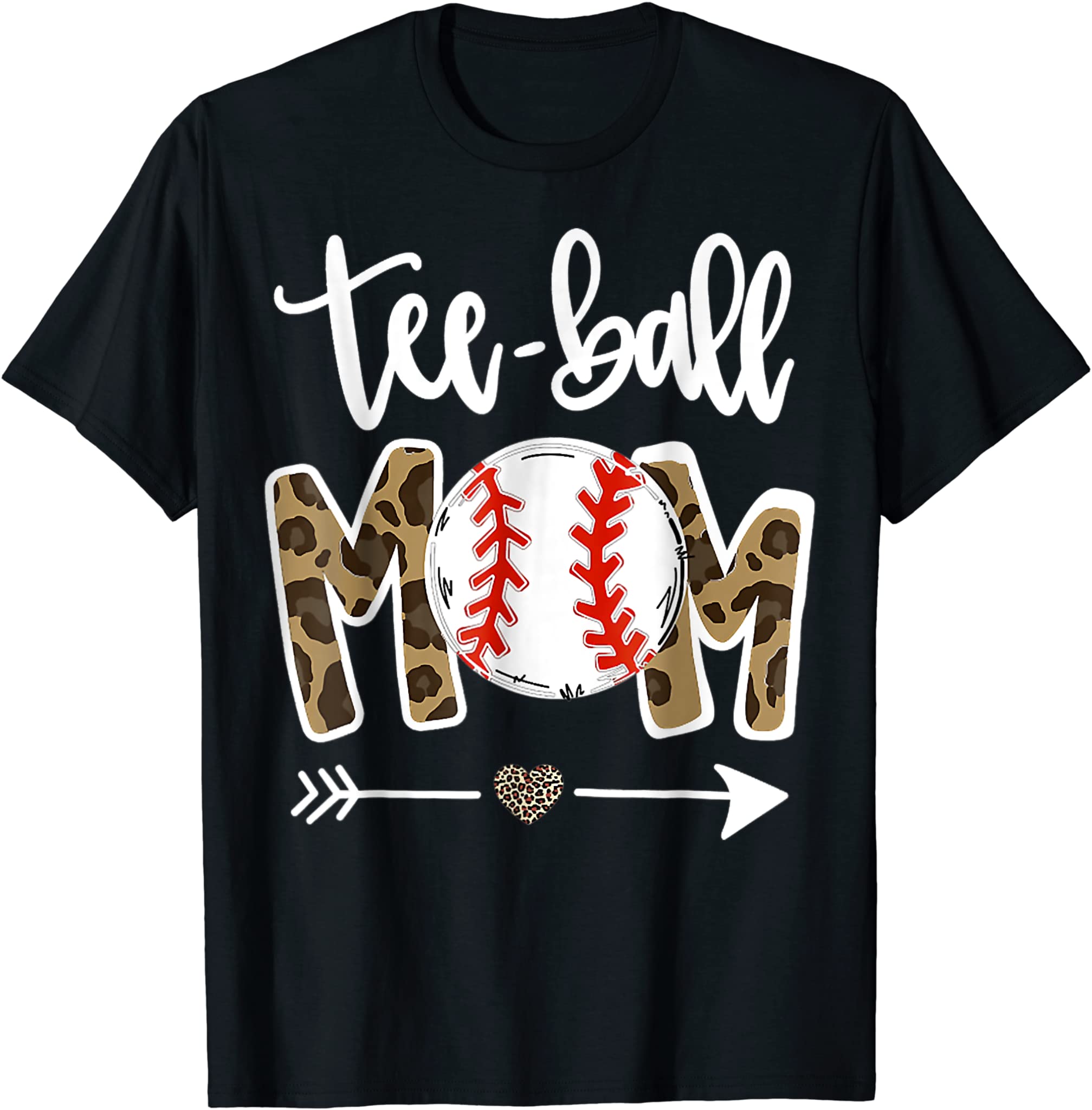 Teeball Mom Leopard Funny Teeball Mom Mother’S Day 2021 Tee