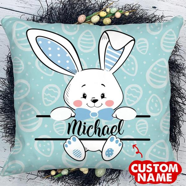 Personalized Bunny Easter Pillow Home Decor Gift For Kids For Toddler For Babies