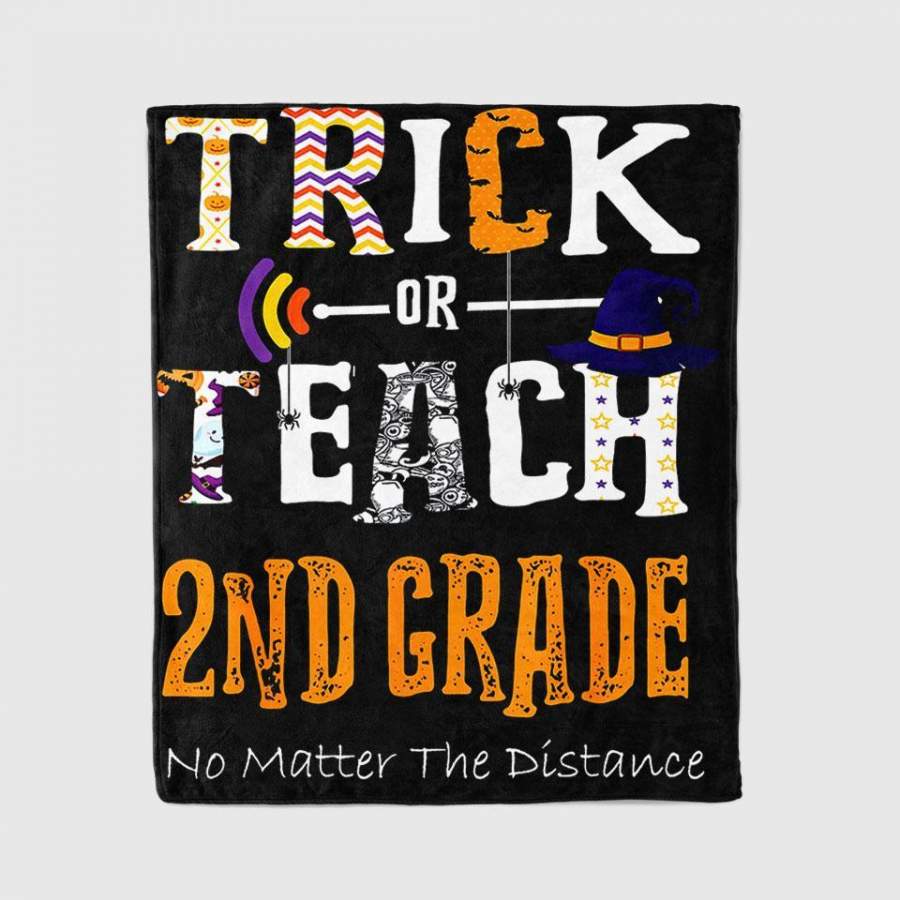 2Nd Grade Trick Or Teach No Matter The Distance Halloween Blanket Personalized Fleece Blanket Halloween Gifts