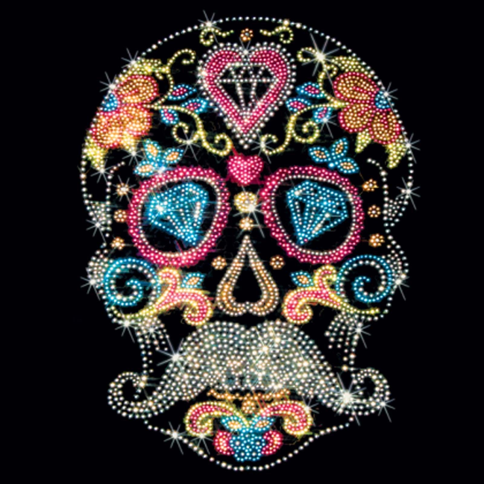 Sugar Skull T Shirt Mustache Gothic Los Muertos - TattoosCafe