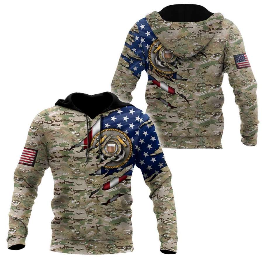 Us Flag Camo US Coast Guard 3D All Over Printed Unisex Shirts