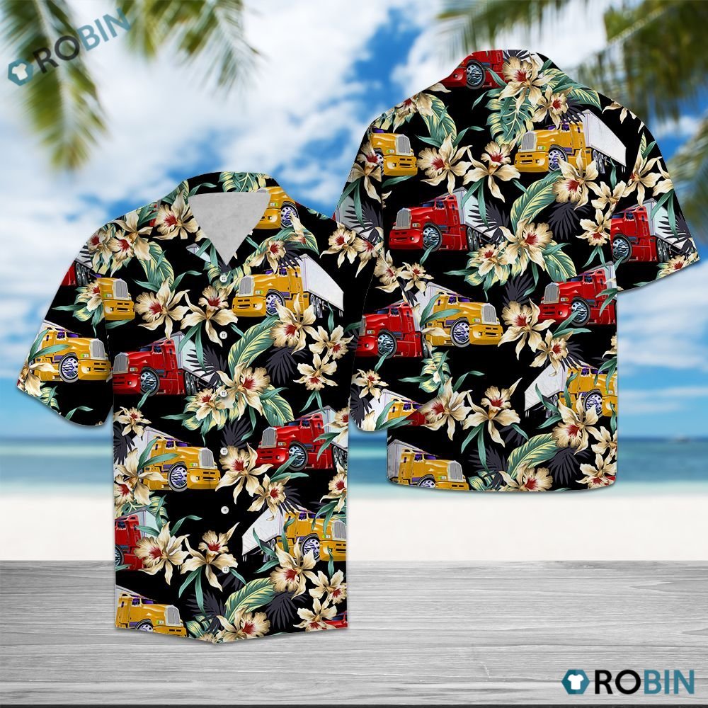 Truck Floral Vintage Hawaiian Shirt