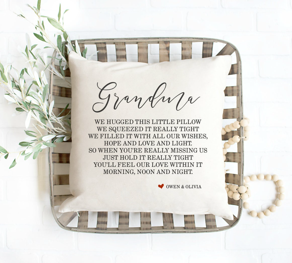 [Personalized Name] Grandma We Hugged This Little Pillow – Gift For Mom, Best Idea Home Decor – Pillowcase