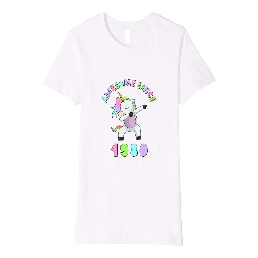 38th Birthday Unicorn Dabbing Shirt Age 38 Women 1980 Gift