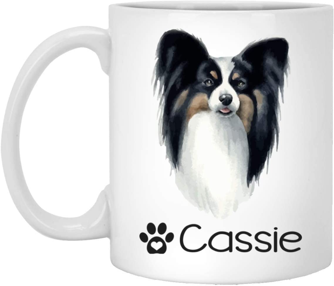 Personalized Papillon Dog Mug – Pet Owner Gifts For Women – Gifts For Dog Lover – Papillon Mom Dad Mugs – Dog Cups 15Oz