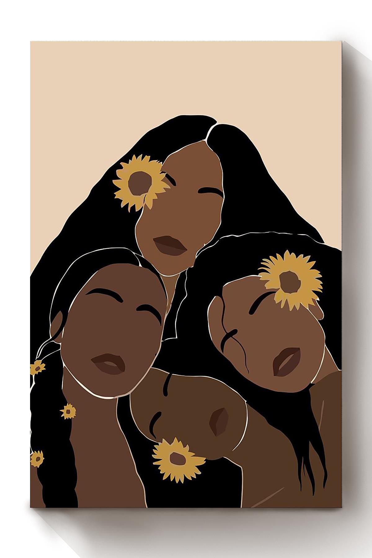 Black Woman Art Girls Wall Decor Gift For International Women Day Home Decor Girlfriend Canvas