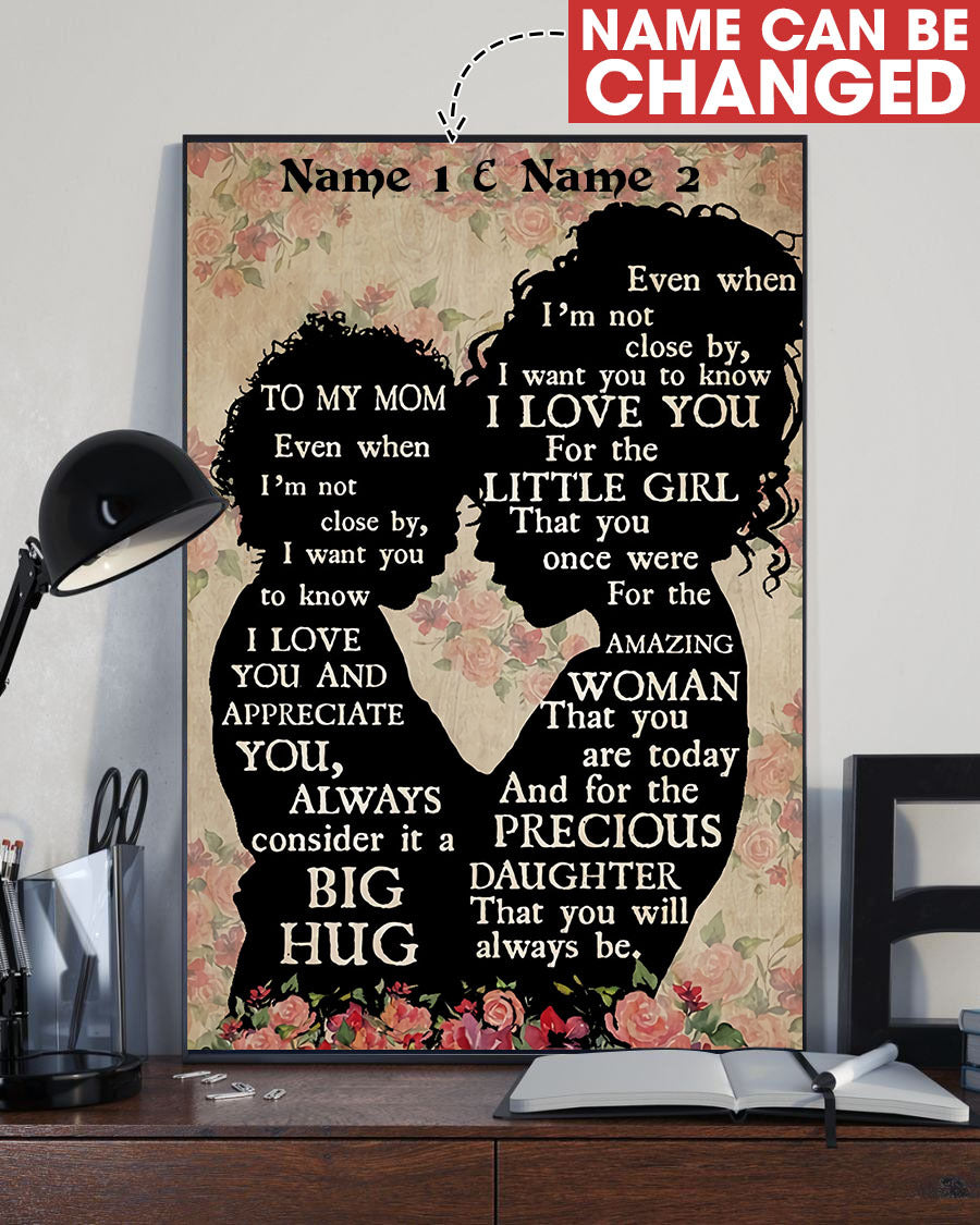 Black Mother Big Hug Poster Personalized Customized Painting Art Home Decoration Gift Idea