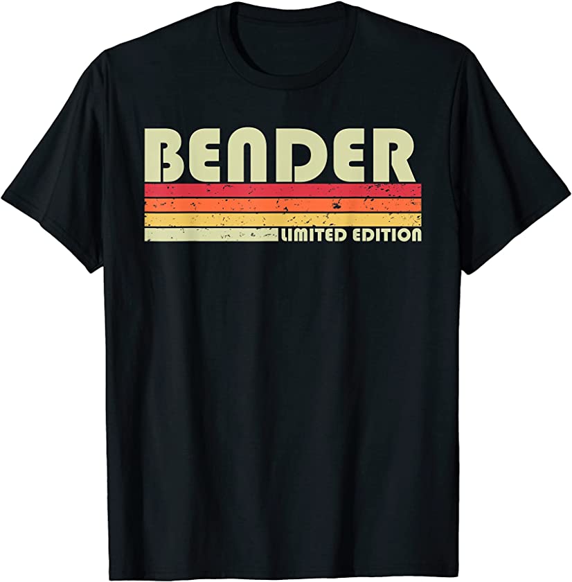 BENDER Surname Funny Retro Vintage 80s 90s Birthday Reunion T-Shirt