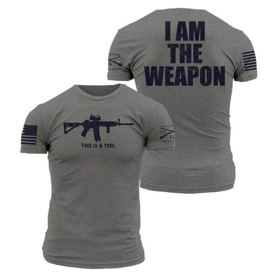 YPS I Am The Weapon T-Shirt Men’s Military Veteran Graphic Tee Shirt