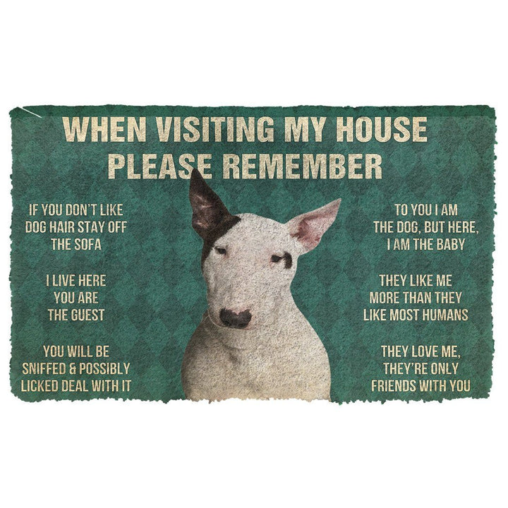 Waybackapparel Please Remember Bull Terrier Dog’S House Rules 3D Doormat