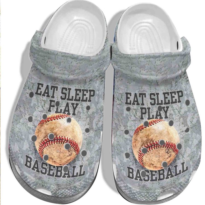 Eat Sleep Play Baseball For Batter – Baseball Ball Custom Shoes Clogs For Men Women