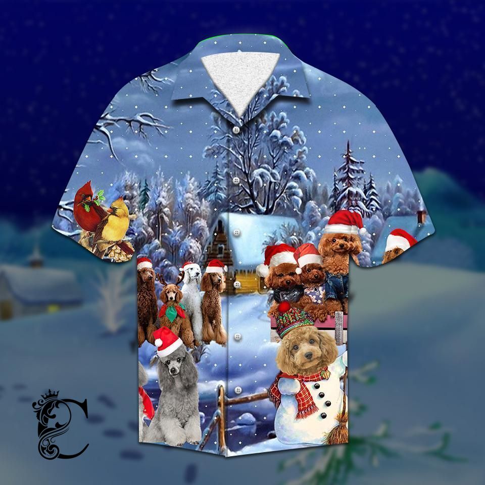 Beach Shirt Shop Poodle Christmas Hawaiian Shirt- Chillicothemall